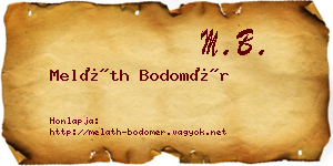 Meláth Bodomér névjegykártya